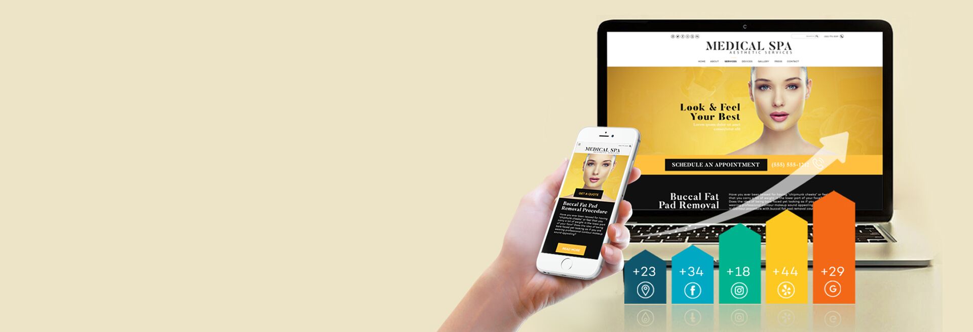 Luxurious med spa with a peaceful ambiance